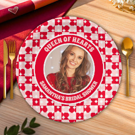 レトロクイーン・オブ・ハートブライダルシャワー写真 ペーパープレート