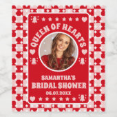 レトロクイーン・オブ・ハートブライダルシャワー写真 ワインラベル (シングルラベル)