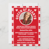 レトロクイーン・オブ・ハートブライダルシャワー写真 招待状 (正面)