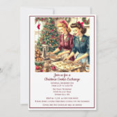 レトロクッキー交換クリスマス 招待状 (正面)