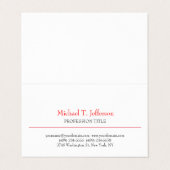 レトロクラシカルプレーンシンプルレッドホワイト 名刺 (外部フラット)