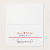 レトロクラシカルプレーンシンプルレッドホワイト 名刺 (外部フラット)