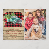 レトロクラシックのクリスマストラックの素朴挨拶 シーズンカード (正面)