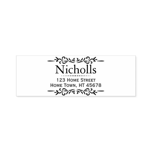 レトロクラシックの名パーソナライズされた前とアドレス セルフインキングスタンプ (デザイン)