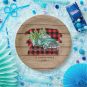 レトロクラシックウッドメ素朴リークリスマストラック ペーパープレート (パーティー)