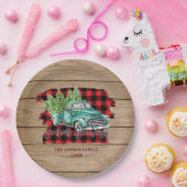 レトロクラシックウッドメ素朴リークリスマストラック ペーパープレート (パーティー)