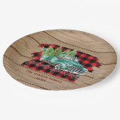 レトロクラシックウッドメ素朴リークリスマストラック ペーパープレート (アングル)