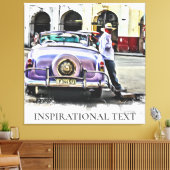 *~*レトロクラシックカーヴィンテージアンティークマン キャンバスプリント (インサイチュ (リビング))