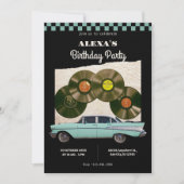 レトロクラシックカー誕生日 招待状 (正面)