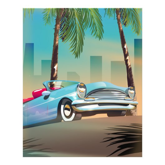 レトロクラシックカー フォトプリント            (正面)
