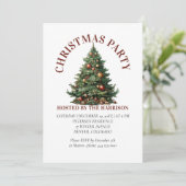 レトロクラシックキュートクリスマスツリー 招待状 (スタンド正面)