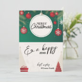 レトロクラシッククリスマスオーナメントホリデーカード シーズンカード (スタンド正面)