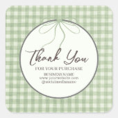 レトロクラシックグリーンプレイドご注文ありがとうございます スクエアシール (正面)