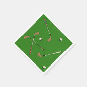 レトロクラシックゴルフゴルファーのクラブボールパターン スタンダードカクテルナプキン (角)