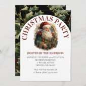 レトロクラシックサンタクロース 招待状 (正面/裏面)