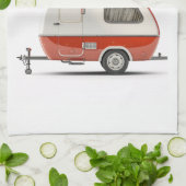 レトロクラシックティアドロップキャンパーサンダー_コーブ キッチンタオル (折り畳み)