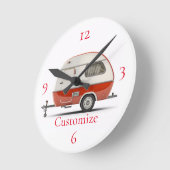 レトロクラシックティアドロップキャンパーサンダー_コーブ ラウンド壁時計 (傾斜)