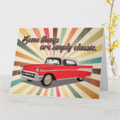 レトロクラシックハッピーバースデーグリーティング カード (黄色い花)