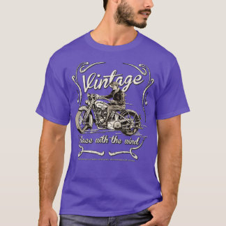 レトロクラシックバイクレースと風 Tシャツ