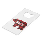 レトロクラシックパパベアカブラックプレイド クレジットカード栓抜き (正面アングル)