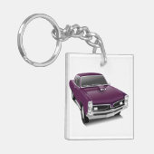 レトロクラシックパープルカー キーホルダー (正面左)