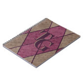 レトロクラシックパープルダイアモンドモノグラアーガイルム ノートブック (左側)