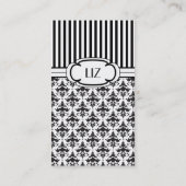 レトロクラシックブラックアンドホワイトパリスタイル 名刺 (裏面)