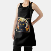レトロクラシックブラックキャットハロウィーンTシャツクラシック エプロン (インサイチュ)