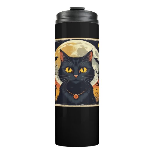 レトロクラシックブラックキャットハロウィーンTシャツクラシック タンブラー (正面)