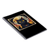 レトロクラシックブラックキャットハロウィーンTシャツクラシック ノートブック (右側)