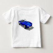 レトロクラシックブルースポーツカー誕生日冒険 ベビーTシャツ (裏面)