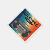 レトロクラシックブームボックスロックnロール音楽ヴィンテージ スタンダードカクテルナプキン (角)