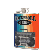 レトロクラシックブームボックスロックnロール音楽ヴィンテージ フラスク (左)