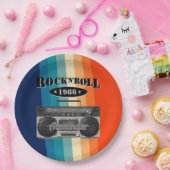 レトロクラシックブームボックスロックnロール音楽ヴィンテージ ペーパープレート (パーティー)