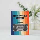 レトロクラシックブームボックスロックnロール音楽ヴィンテージ ポストカード (スタンド正面)