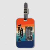 レトロクラシックブームボックスロックnロール音楽ヴィンテージ ラゲッジタグ (正面縦)