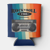 レトロクラシックブームボックスロックnロール音楽ヴィンテージ 缶クーラー (正面)