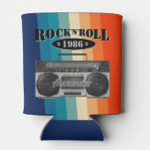 レトロクラシックブームボックスロックnロール音楽ヴィンテージ 缶クーラー (裏面)