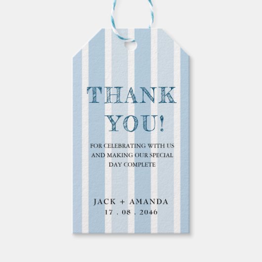 レトロクラシックベビーブルー結婚ズ包装ラベル ギフトタグ (正面)