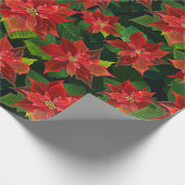レトロクラシックポインセティアクリスマスホリデーギフト ラッピングペーパー (角)