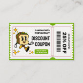 レトロクラシックマンガ予測できなーのサンドイッチキャラクター 割引カード (正面)