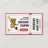 レトロクラシックマンガ予測できなーピザキャラクター 割引カード (正面)