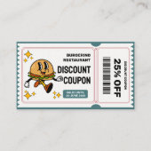 レトロクラシックマンガ予測できなーンバーガーキャラクター 割引カード (正面)