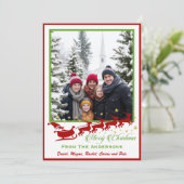 レトロクラシックミッド・センチュリーカスタムフォトクリスマス シーズンカード (スタンド正面)