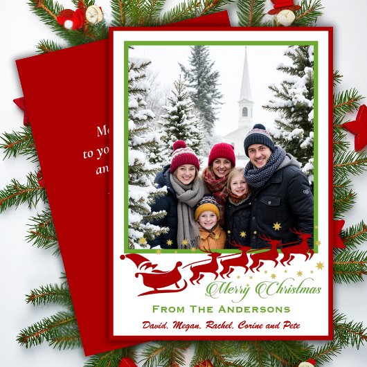 レトロクラシックミッド・センチュリーカスタムフォトクリスマス シーズンカード