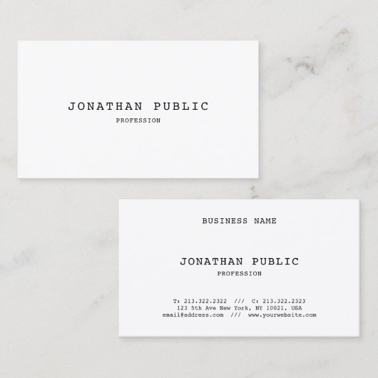 レトロクラシックルックシックシンプルヴィンテージ 名刺 (正面/裏面)