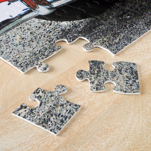 レトロクラシックレッドカーコンバーチブルパズル ジグソーパズル (側面)