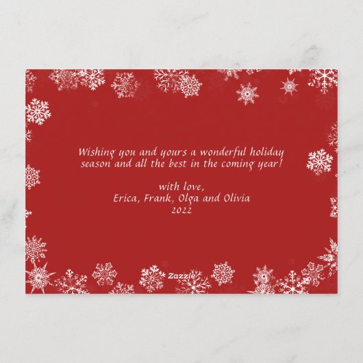 レトロクラシックレッド素朴トラッククリスマスグリーティング シーズンカード (裏面)