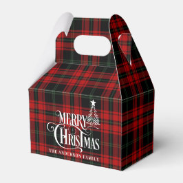 レトロクラシックレッド&グリーンバッファロープレイドクリスマスクリスマス フェイバーボックス