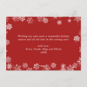 レトロクラシックレッ素朴ドトラッククリスマスグリーティング シーズンカード (裏面)